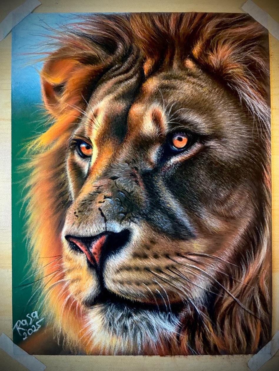 Majesty of the Lion - Original pastel lion portrait by Artistry by Rasa