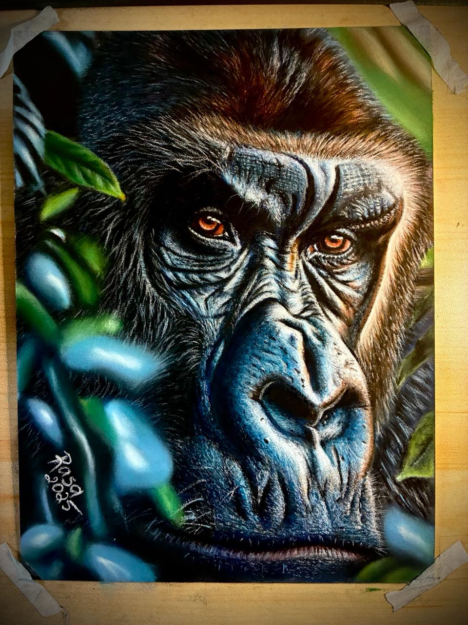 Original pastel bird of prey from Wild Safari Collection by Artistry by Rasa